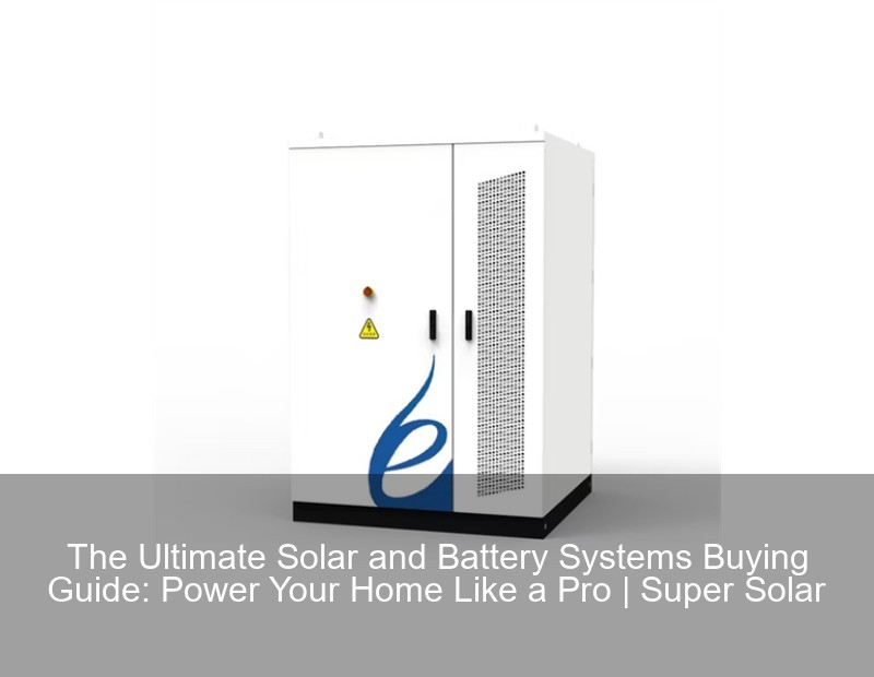 Sun Battery System The Ultimate Solar and Battery Systems Buying Guide: Power Your Home ...